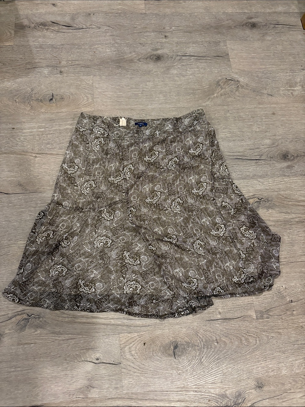 Retimens Sonoma Brown Floral Print A-Line Skirt. S15